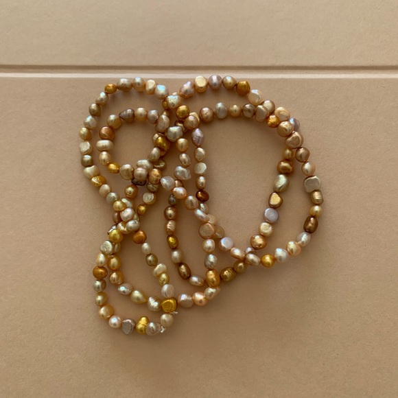 Authentic fresh water pearl necklace - amber - Picture 2 of 5